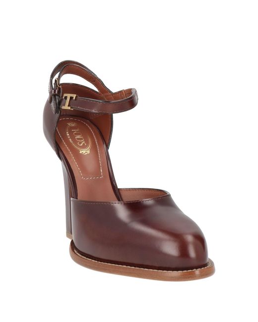 Tod's Brown Burgundy Pumps Leather