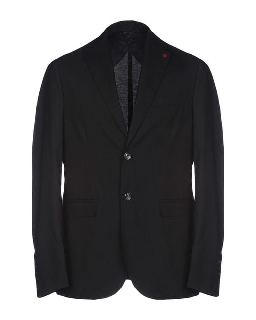Sseinse Black Blazer Polyester, Viscose, Elastane for men