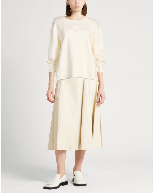 Max Mara White Cream Sweatshirt Silk, Cotton, Elastane