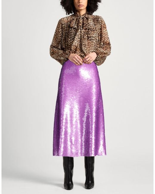 Victoria Beckham Purple Midi Skirt Polyester