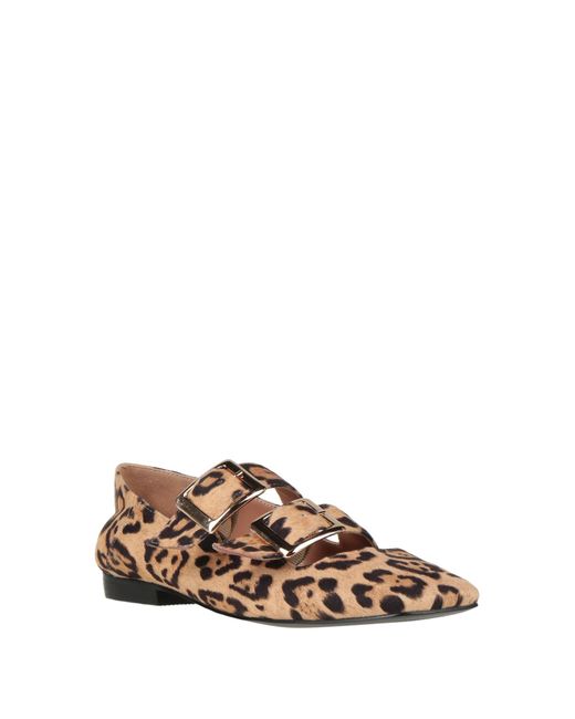 Twinset Brown Sand Ballet Flats Soft Leather