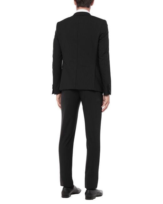 Daniele Alessandrini Black Suit Polyester, Wool, Elastane for men