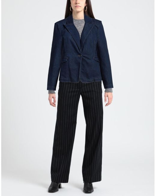 Patrizia Pepe Blue Blazer Cotton, Polyester, Polyamide, Elastane