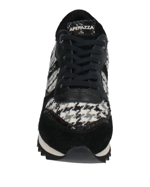 Apepazza Black Sneakers Leather, Textile Fibers