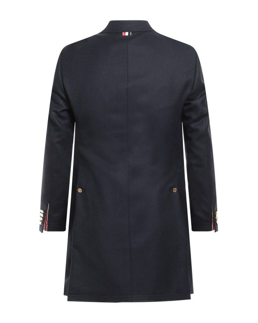 Thom Browne Blue Midnight Coat Wool for men