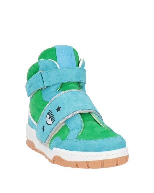 Chiara Ferragni Green Sneakers Leather