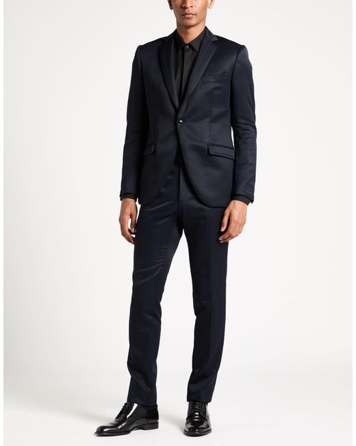 Tombolini Blue Suit Wool, Polyamide for men