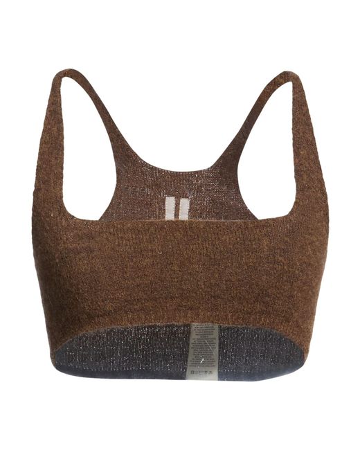 Rick Owens Brown Top Alpaca Wool, Polyamide, Wool, Elastane