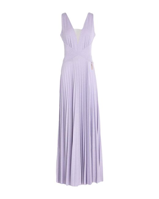 Fracomina Purple Maxi Dress Polyester, Lurex, Polyamide, Elastane
