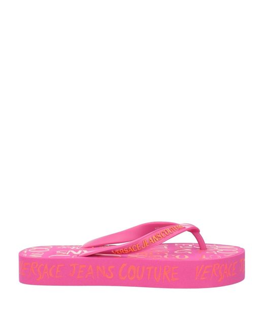 Versace Pink Fuchsia Thong Sandal Rubber