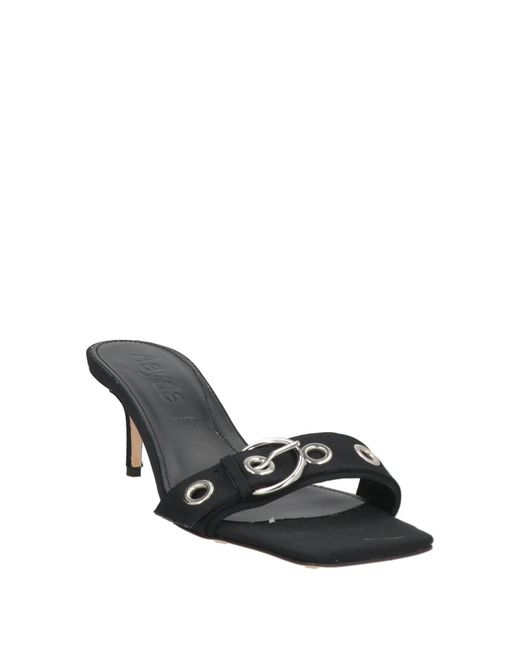 Aeyde Black Sandals Textile Fibers