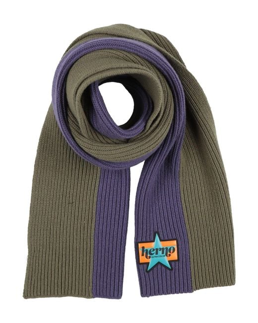 Herno Green Scarf Wool