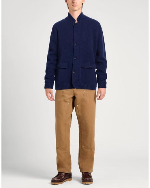 Zanone Blue Cardigan Virgin Wool for men