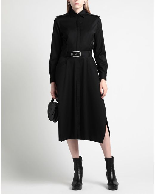 Barbara Bui Black Midi Dress Polyester, Wool, Elastane