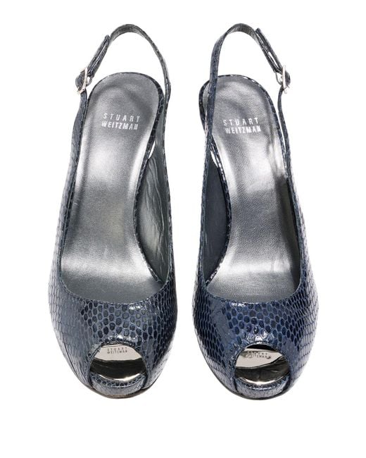 Stuart Weitzman Blue Midnight Sandals Leather