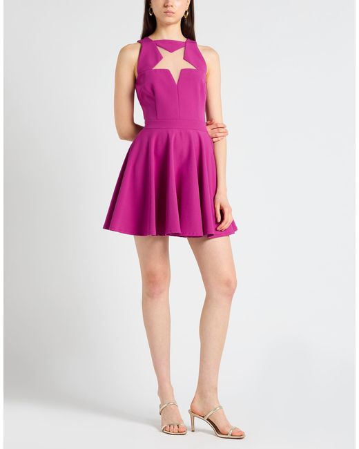 Versace Jeans Couture Purple Mini Dress Polyester, Elastane, Polyamide