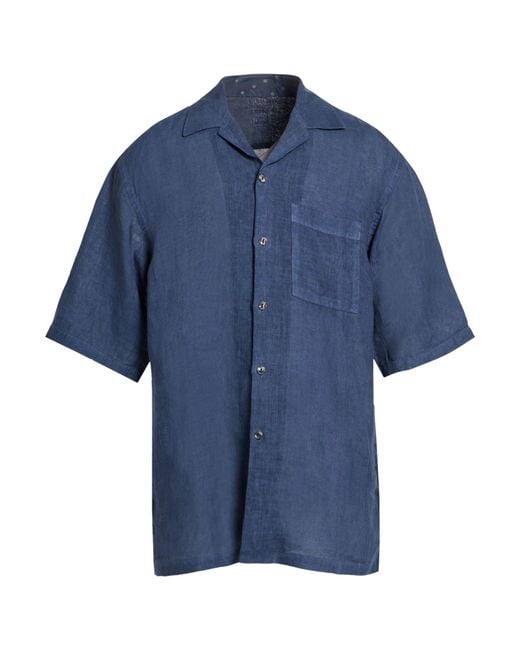 120% Lino Blue Shirt Linen for men