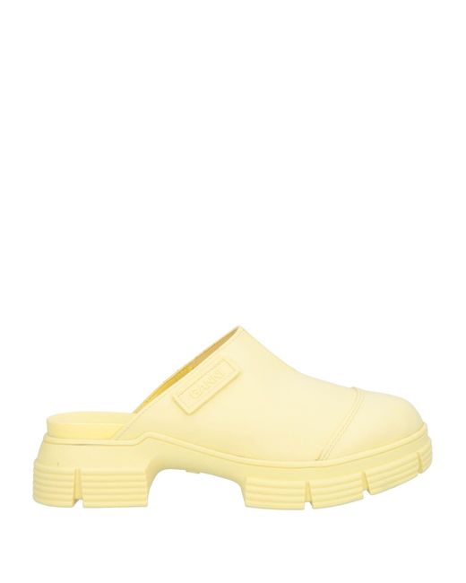 Ganni Yellow Mules & Clogs