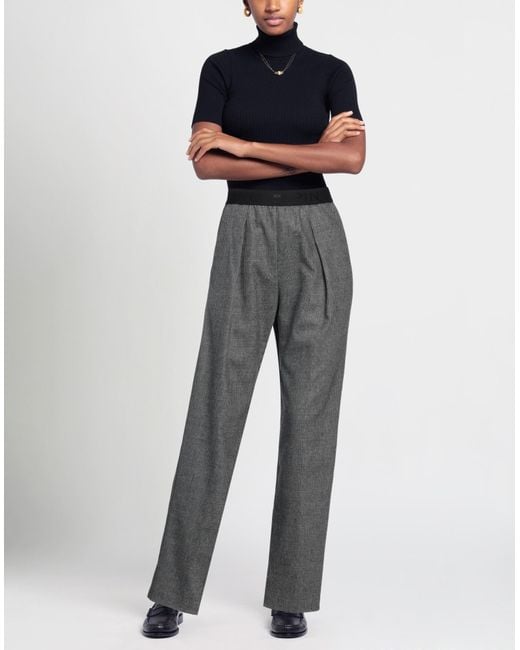 Pinko Gray Pants Polyester, Acrylic, Wool, Viscose, Elastane