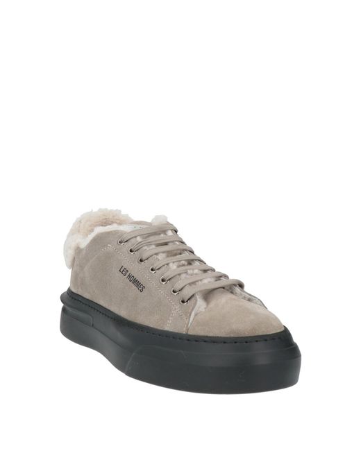 Les Hommes Gray Sneakers Leather for men
