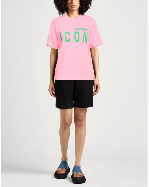 DSquared² Pink T-Shirt Cotton, Elastane