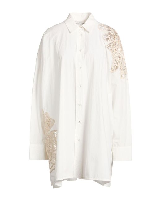 Forte_forte White Mini Dress Cotton, Viscose