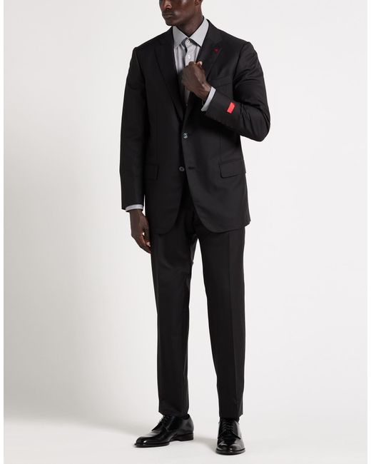Isaia Black Suit Wool for men