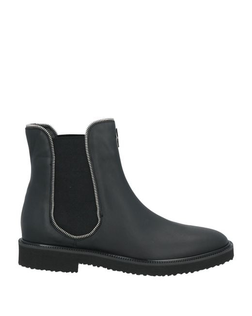 Giuseppe Zanotti Black Ankle Boots Leather, Textile Fibers for men