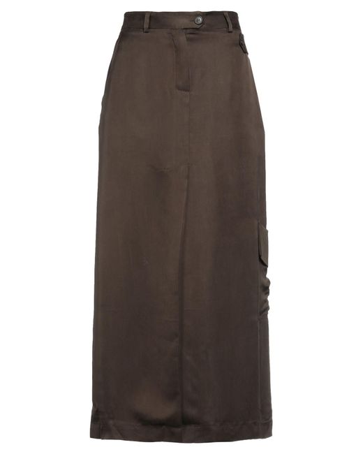 Isabel Benenato Brown Maxi Skirt