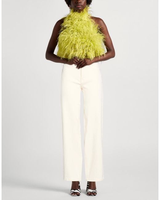 DKNY White Ivory Jeans Cotton, Elastane