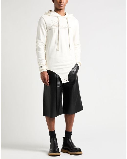 Rick Owens X Champion White Ivory Sweatshirt Cotton for men
