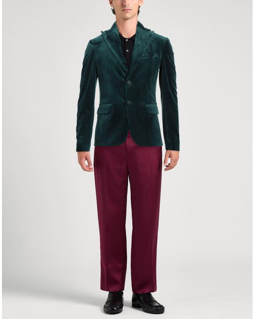 TELA-N° Green Dark Blazer Polyester for men