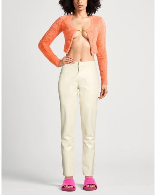 Marni Natural Pants Virgin Wool, Polyester, Polyurethane