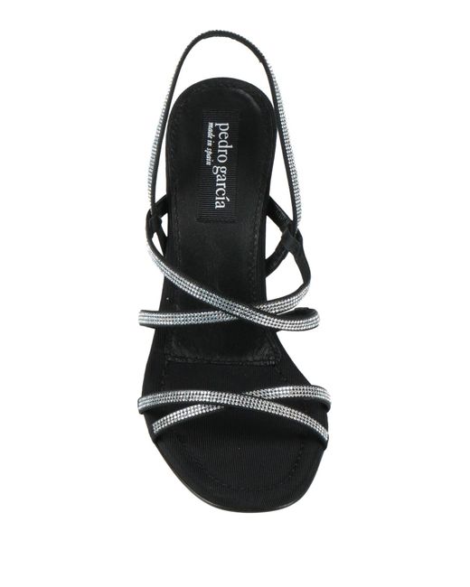 Pedro Garcia Metallic Sandals Textile Fibers, Leather, Swarovski Crystal
