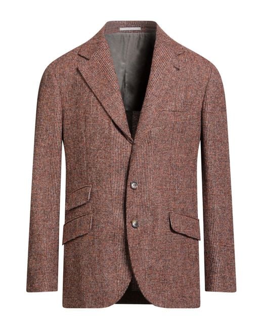 Brunello Cucinelli Brown Blazer Alpaca Wool, Wool, Polyamide for men