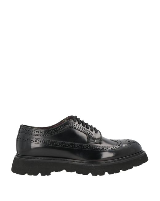 Doucal's Black Lace-Up Shoes Leather for men