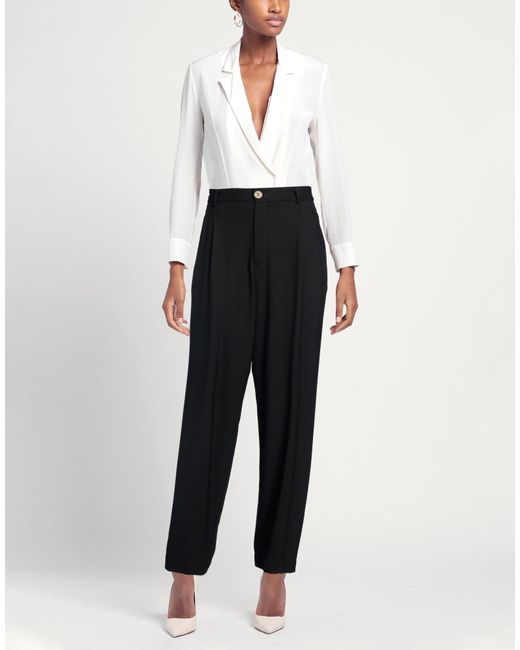 SOLOTRE Black Pants Polyester, Virgin Wool, Elastane