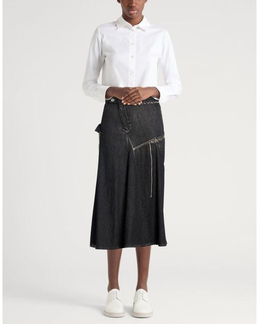 Yohji Yamamoto Black Denim Skirt Cotton