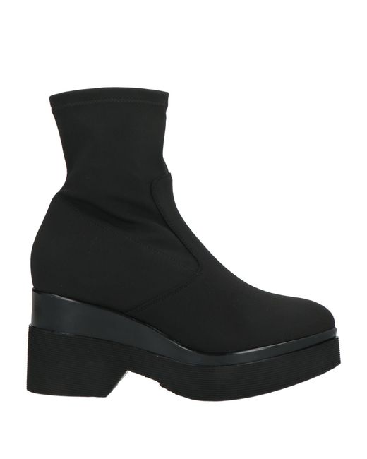 Lorenzo Mari Black Ankle Boots Textile Fibers