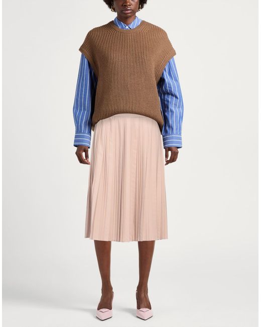 ViCOLO Pink Midi Skirt Polyester, Viscose, Elastane