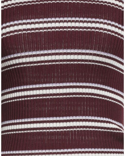 Roberto Collina Red Burgundy Turtleneck Wool