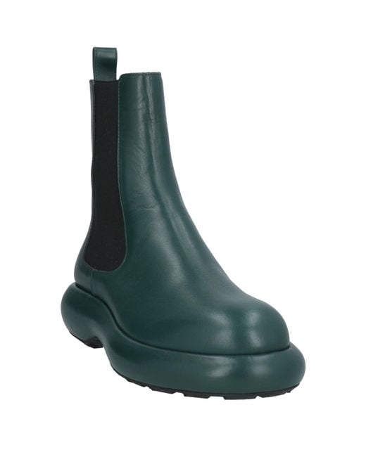 Jil Sander Green Ankle Boots Leather