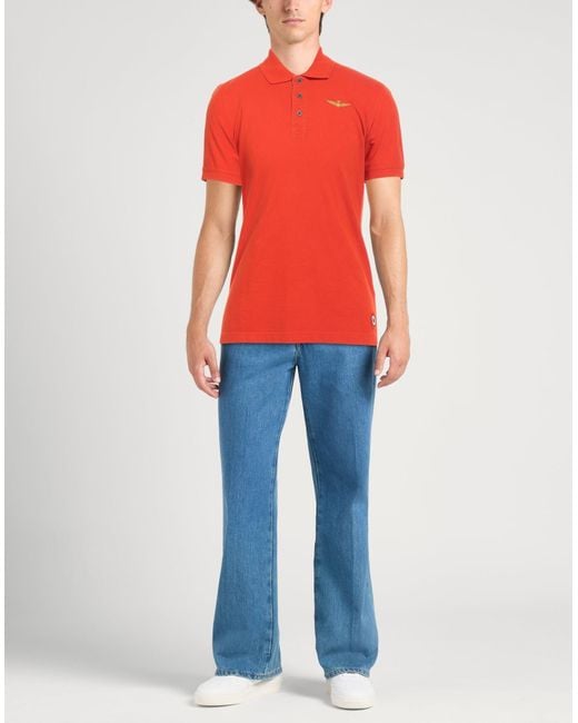 Aeronautica Militare Red Polo Shirt Cotton for men