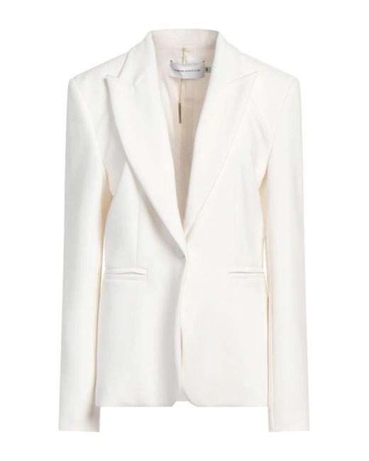 SIMONA CORSELLINI White Ivory Blazer Polyester, Viscose, Cotton, Elastane