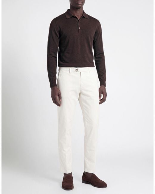 Siviglia White Ivory Pants Cotton, Elastane for men