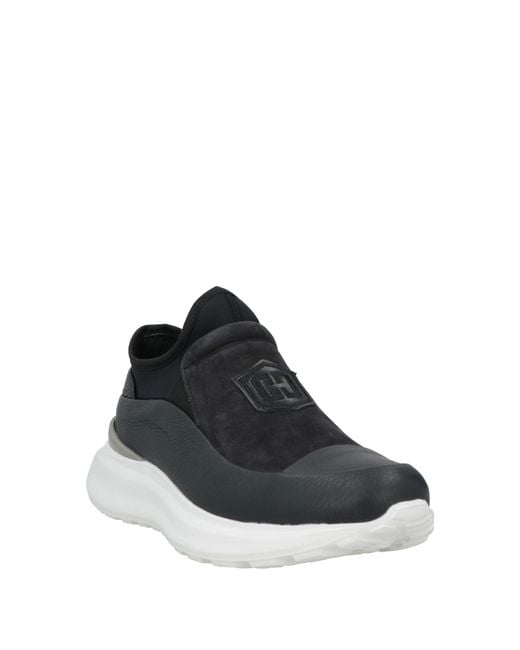 Giovanni Conti Black Midnight Sneakers Leather, Textile Fibers for men
