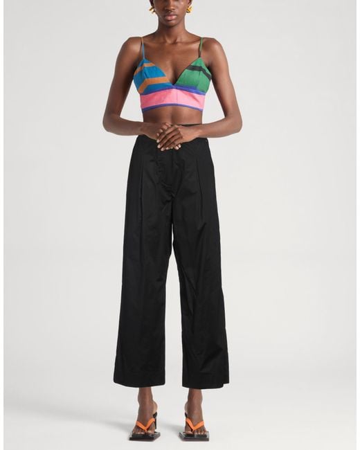 Liu Jo Black Pants Cotton, Elastane