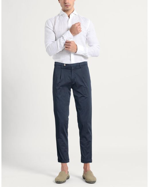 Michael Coal Blue Pants Cotton, Elastane for men