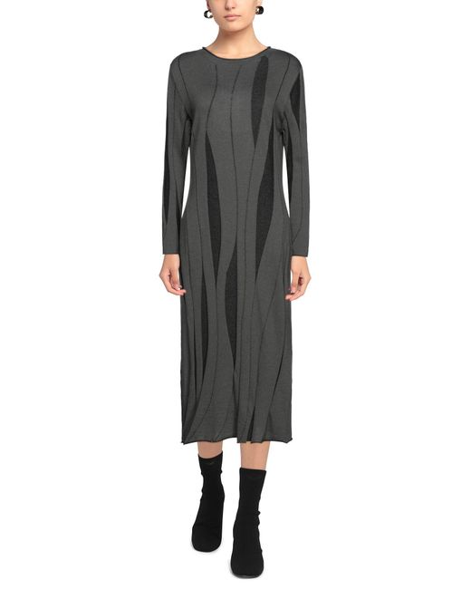Crea Concept Gray Lead Midi Dress Wool, Acrylic