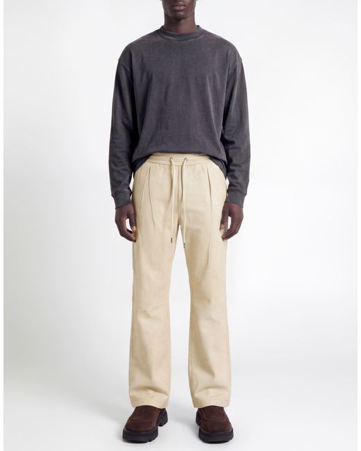Guess Natural Ivory Pants Lambskin for men